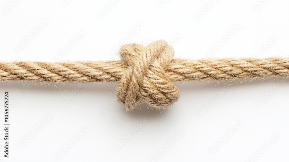 Aufkleber close up of twine or string knotted in a bow against a clean white background