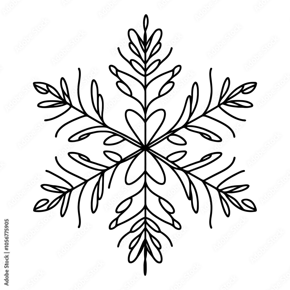 Wall mural abstract snowflake. intricate unique snowflake design, perfect for winter and holiday projects