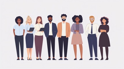 Fototapeta premium Diverse team of professionals, white isolate background