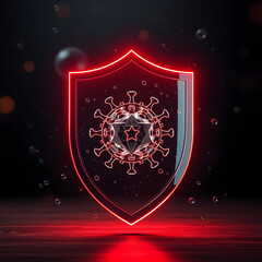 Fototapeta premium Antibacterial or anti virus shield, health protect concept