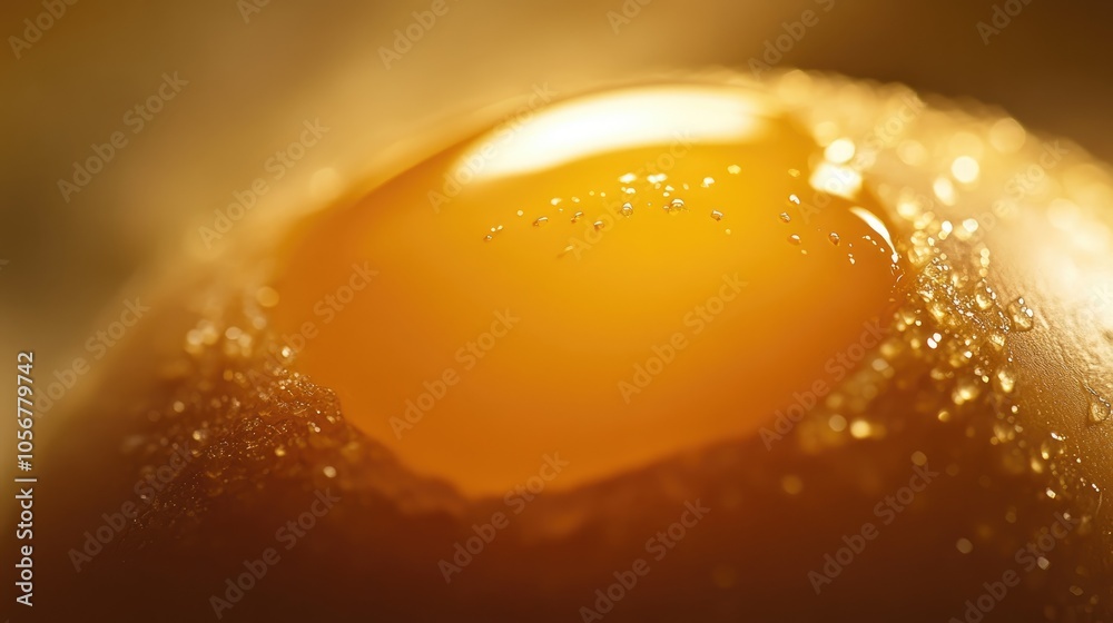 Poster a close up of a radiant egg yolk illuminated by soft light highlighting its rich hue and texture ide