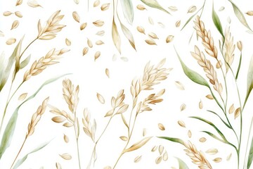 Watercolor Wheat Pattern