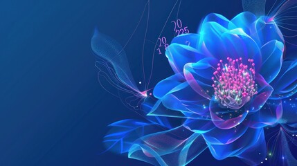 Abstract Blue Flower Illustration