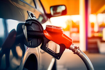 Driver using a fuel app to track gas station prices and choose the best moment to refuel efficiently