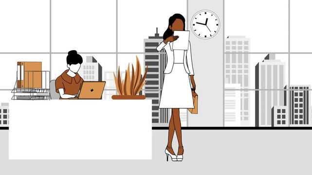 A businessman reads letters from partners, legal documentation of the company. Corporate papers and correspondence. Legal contract. 3d cartoon. Faceless.