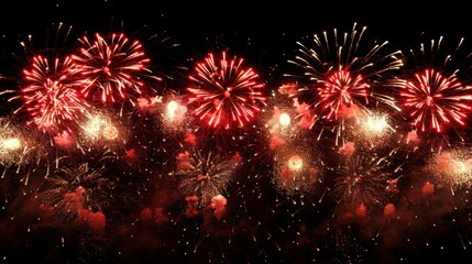 Fototapeta premium Fireworks Display in Night Sky