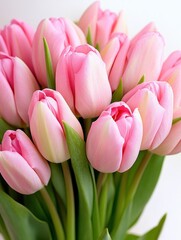 Obraz premium Beautiful pink tulips bouquet a stunning floral arrangement for any occasion