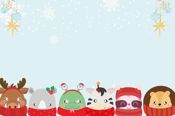 christmas greeting card and animal 