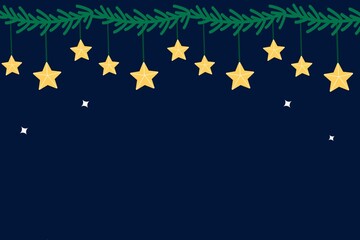 christmas background with stars cartoon 