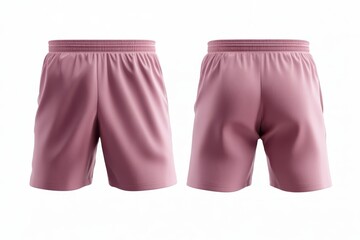 Pink men's sports shorts on white background