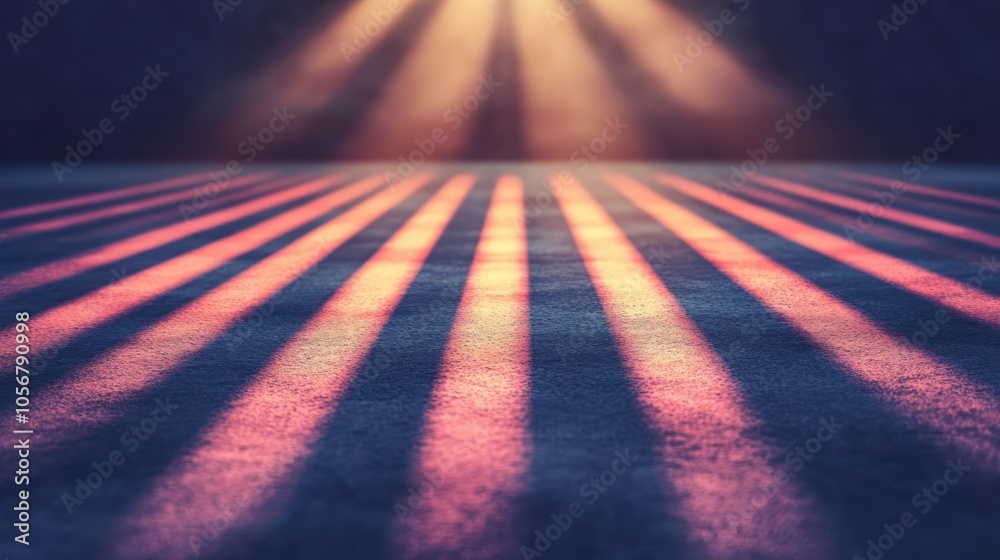 Aufkleber Dramatic play of light and shadow creating a mesmerizing pattern on the ground surface