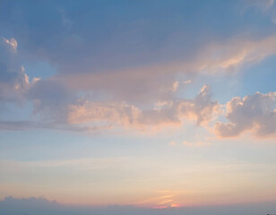 Fototapeta premium Golden Sunrise A Sky Adorned with Clouds on a Bright Morning