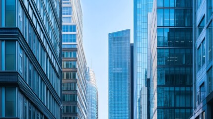 Obraz premium Modern Industrial Office Buildings with Glass Facades