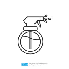 A simple line drawing of a spray bottle, typically used for cleaning or dispensing liquids. The design emphasizes functionality and ease of use.
