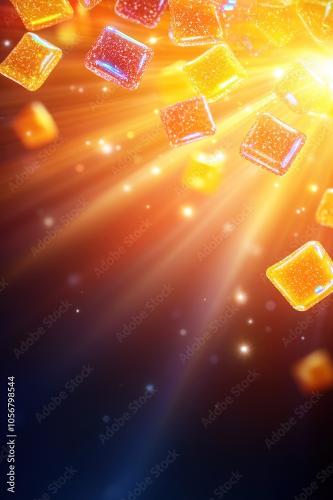 Aufkleber radiant cubes a mesmerizing display of glowing orange light and texture