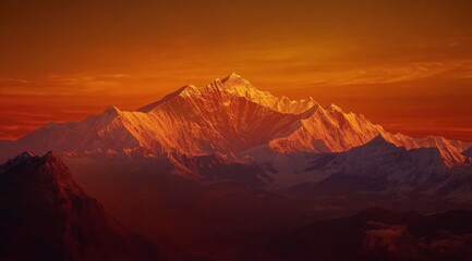 Naklejka premium Sunrise Over Majestic Mountain Peaks