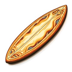 Cartoon surfboard on a white background.