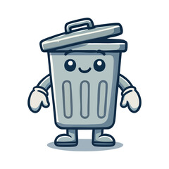 cute icon character trash can