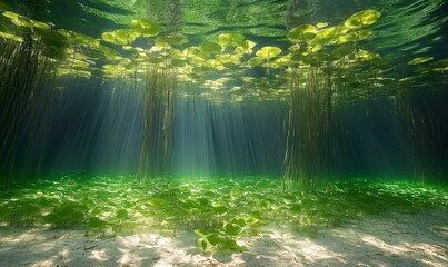 Obraz premium Sunlight Through Crystal Clear Water