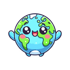 Fototapeta premium cute icon character earth