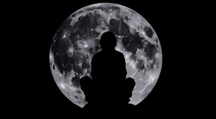 Silhouette Under the Moon