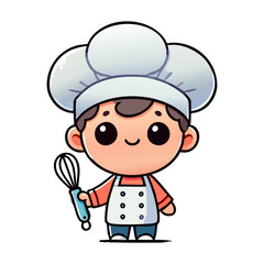 cute icon character little boy chef