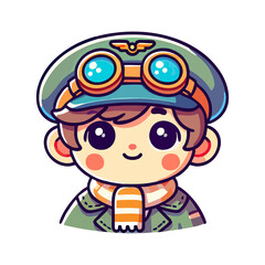 cute icon character child pilot