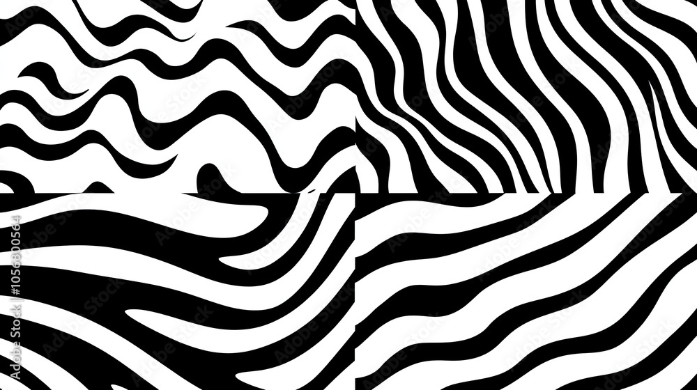Poster seamless abstract black and white wave patterns for design projects generative ai