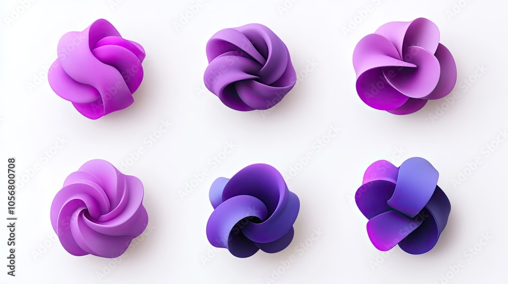 Poster three-dimensional abstract gradient liquid blobs in vibrant hues generative ai