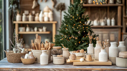 Santa's eco-store: a holiday store with natural charm. 
