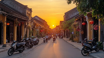 Obraz premium street in the city of night