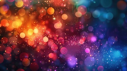 Blurred colorful lens flare bokeh on dark background