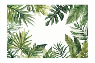 Naklejka premium Tropical Watercolor Leaves