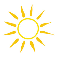 Hand drawn sun icon. Summer design. Vector illustration