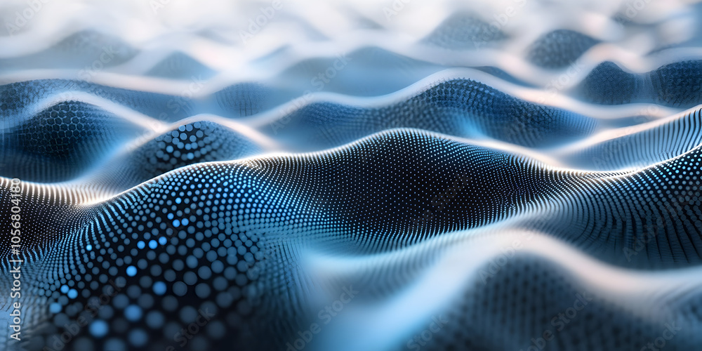 Poster digital wave abstract: a mesmerizing abstract rendering of a digital wave, showcasing a dynamic inte