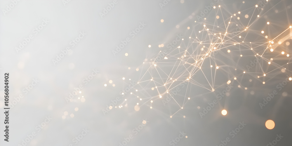 Poster Abstract Network: A captivating abstract background featuring a delicate network of glowing lines and points, reminiscent of a digital connection or a celestial constellation.  The soft.