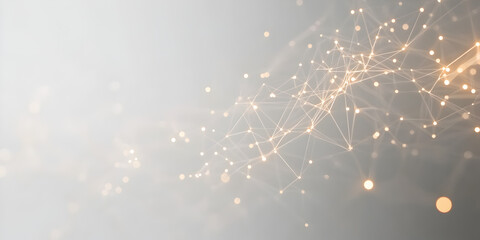 Fototapeta premium Abstract Network: A captivating abstract background featuring a delicate network of glowing lines and points, reminiscent of a digital connection or a celestial constellation. The soft.