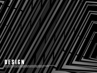 Abstract futuristic dark black background with modern design. Realistic 3d wallpaper with luxurious flowing lines. Elegant background for posters, websites, brochures, cards, banners, apps, etc.