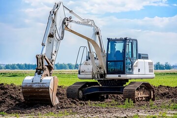 New Large quarry dump excavator. Big mining Dragline work coal deposit. Production useful minerals.