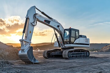 New Large quarry dump excavator. Big mining Dragline work coal deposit. Production useful minerals.