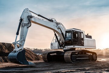 New Large quarry dump excavator. Big mining Dragline work coal deposit. Production useful minerals.