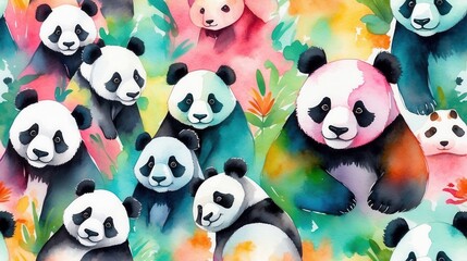 Obraz premium abstract background with colorful panda