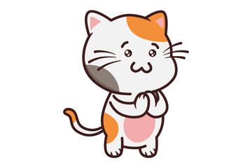 A cat begs for help