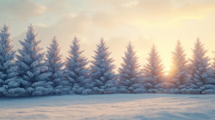 Enchanting Winter Wonderland: Serene Snowy Forest Landscape