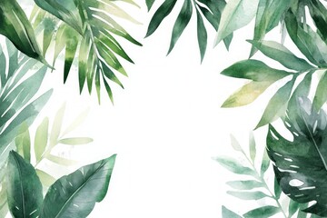 Tropical Watercolor Leaves