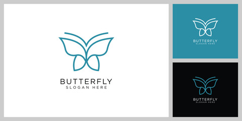 butterfly animal logo design vector