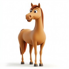 A cartoon horse standing on a white background.