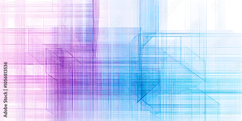 Wall mural abstract geometric lines in pastel hues: a mesmerizing abstract background featuring intersecting li