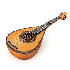 A lute on a white background.