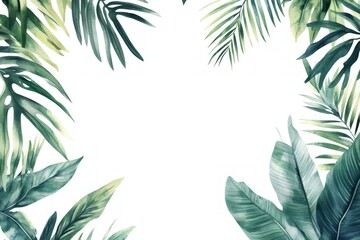 Fototapeta premium Tropical Watercolor Leaves